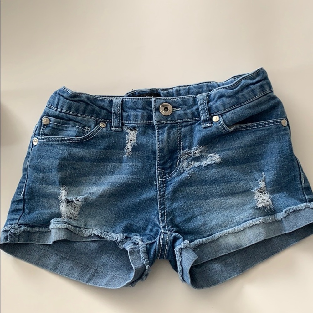 COPY - Kids DKNY jean shorts size 10 with distres…